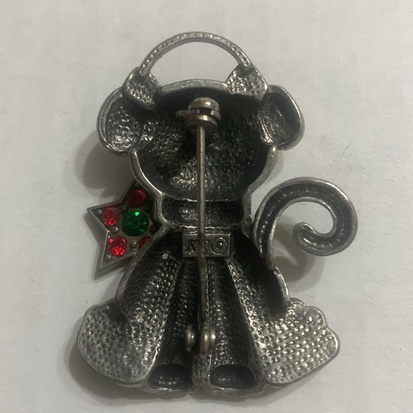 Kenneth Cole Pewter Christmas Kitty w/ rhinestone Star ⭐️ - Picture 5 of 5